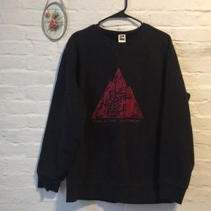 North Face Black Sweater with Red Print